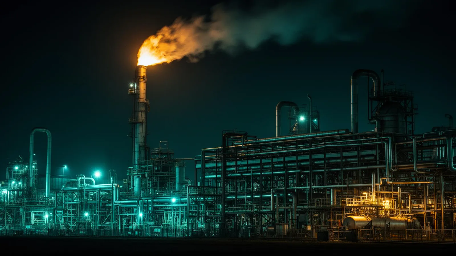 Industrial oil and gas plant